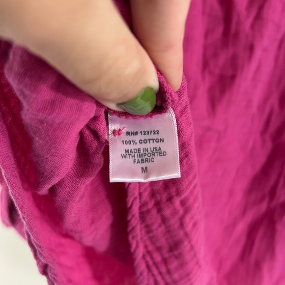 Xirena Gauze Scout Button Down Shirt in Hot Pink sz M - Picture 5 of 5